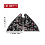 Set di 2 adesivi decorativi triangolari per finestrino posteriore dell'auto in fibra di carbonio con lamina dorata forgiata per Chevrolet Corvette C8 2020-, lato guidatore sinistro e destro., Rear Triangle Window
