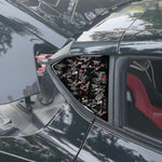 Set di 2 adesivi decorativi triangolari per finestrino posteriore dell'auto in fibra di carbonio con lamina dorata forgiata per Chevrolet Corvette C8 2020-, lato guidatore sinistro e destro., Rear Triangle Window
