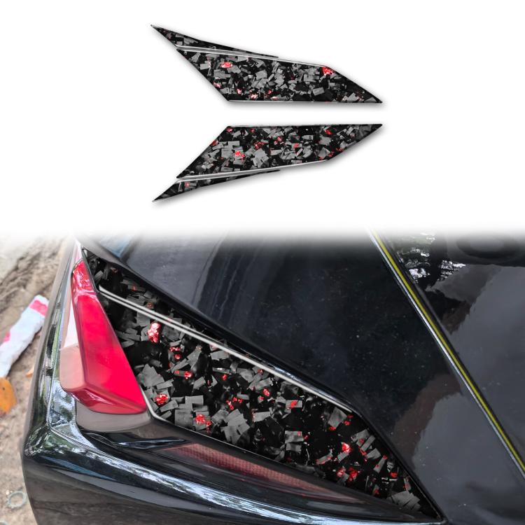 Set di 4 adesivi decorativi laterali per fanali posteriori auto in fibra di carbonio con lamina dorata forgiata per Chevrolet Corvette C8 2020-, lato guidatore sinistro e destro., Taillight Sides