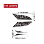 Set di 4 adesivi decorativi laterali per fanali posteriori auto in fibra di carbonio con lamina dorata forgiata per Chevrolet Corvette C8 2020-, lato guidatore sinistro e destro., Taillight Sides