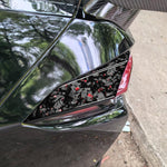 Set di 4 adesivi decorativi laterali per fanali posteriori auto in fibra di carbonio con lamina dorata forgiata per Chevrolet Corvette C8 2020-, lato guidatore sinistro e destro., Taillight Sides