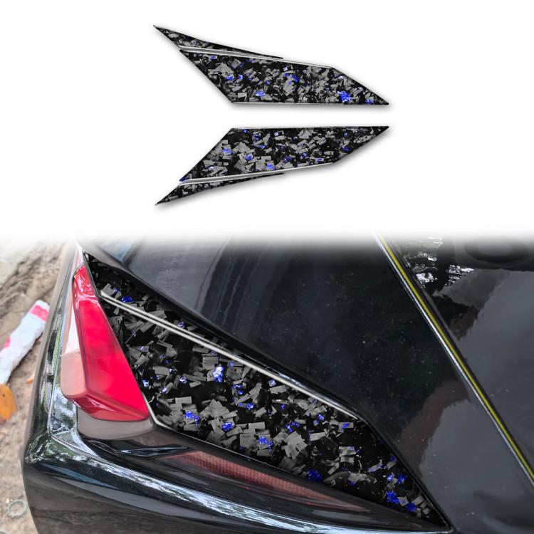 Set di 4 adesivi decorativi laterali per fanali posteriori auto in fibra di carbonio con lamina dorata forgiata per Chevrolet Corvette C8 2020-, lato guidatore sinistro e destro., Taillight Sides
