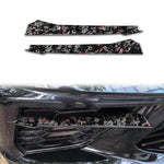 Set di 2 adesivi decorativi in fibra di carbonio con lamina dorata forgiata per prese d'aria laterali anteriori dell'auto, per Chevrolet Corvette C8 2020-, lato guidatore sinistro e destro., Front Sides Air Vents