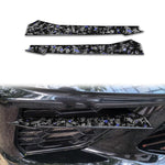 Set di 2 adesivi decorativi in fibra di carbonio con lamina dorata forgiata per prese d'aria laterali anteriori dell'auto, per Chevrolet Corvette C8 2020-, lato guidatore sinistro e destro., Front Sides Air Vents