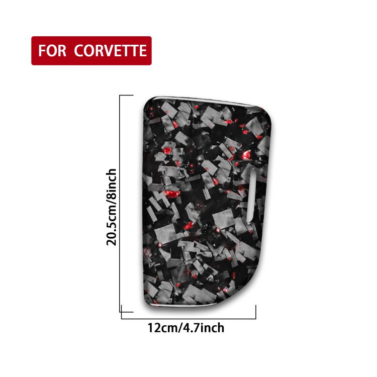 Adesivo decorativo per la copertura del pannello di controllo centrale dell'auto in fibra di carbonio con lamina d'oro forgiata per Chevrolet Corvette C8 2020-, lato destro (lato guidatore)., Central Control Cup Cover, Right Driver