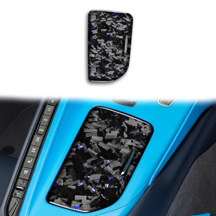 Adesivo decorativo per la copertura del pannello di controllo centrale dell'auto in fibra di carbonio con lamina d'oro forgiata per Chevrolet Corvette C8 2020-, lato destro (lato guidatore)., Central Control Cup Cover, Right Driver