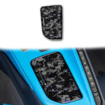 Adesivo decorativo per la copertura del pannello di controllo centrale dell'auto in fibra di carbonio con lamina d'oro forgiata per Chevrolet Corvette C8 2020-, lato guidatore sinistro, Central Control Cup Cover, Left Driver
