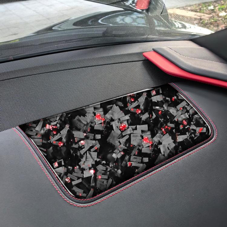Adesivo decorativo per pannello sedile anteriore lato passeggero in fibra di carbonio con lamina d'oro forgiata per Chevrolet Corvette C8 2020-, lato guidatore sinistro, Front Passenger Seat Panel, Left Driver