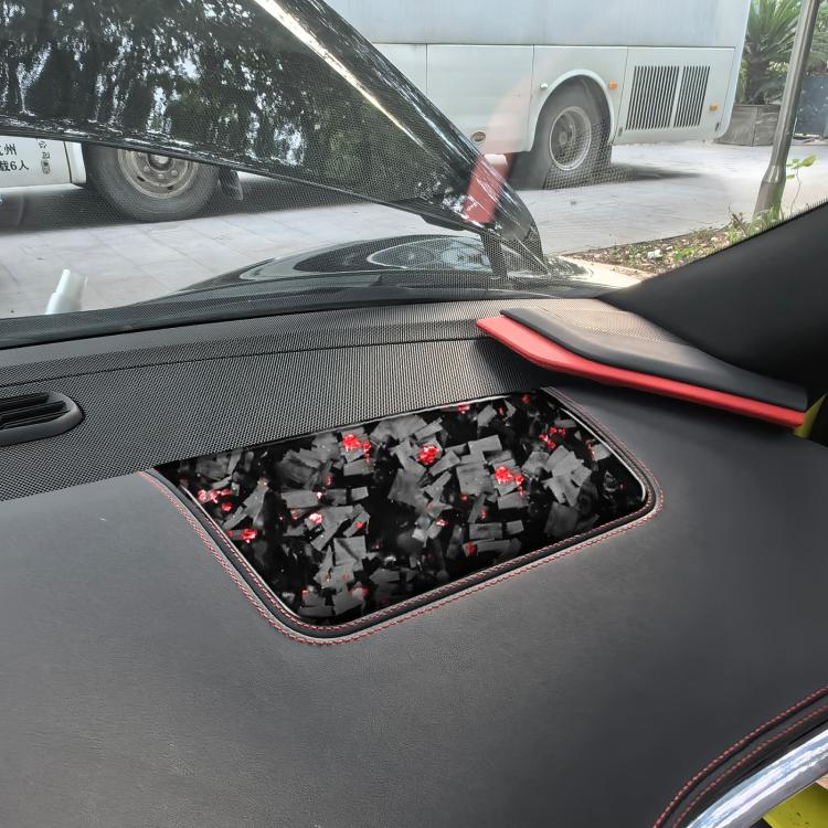 Adesivo decorativo per pannello sedile anteriore lato passeggero in fibra di carbonio con lamina d'oro forgiata per Chevrolet Corvette C8 2020-, lato guidatore sinistro, Front Passenger Seat Panel, Left Driver