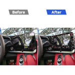 Cornice decorativa per schermo di controllo centrale auto in fibra di carbonio con lamina d'oro forgiata per Chevrolet Corvette C8 2020-, lato guidatore sinistro, Central Control Screen Frame, Left Driver