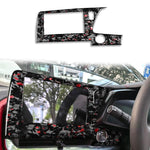 Cornice decorativa per schermo di controllo centrale auto in fibra di carbonio con lamina d'oro forgiata per Chevrolet Corvette C8 2020-, lato destro (lato guidatore)., Central Control Screen Frame, Right Driver