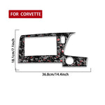 Cornice decorativa per schermo di controllo centrale auto in fibra di carbonio con lamina d'oro forgiata per Chevrolet Corvette C8 2020-, lato destro (lato guidatore)., Central Control Screen Frame, Right Driver