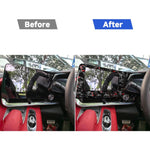 Cornice decorativa per schermo di controllo centrale auto in fibra di carbonio con lamina d'oro forgiata per Chevrolet Corvette C8 2020-, lato destro (lato guidatore)., Central Control Screen Frame, Right Driver