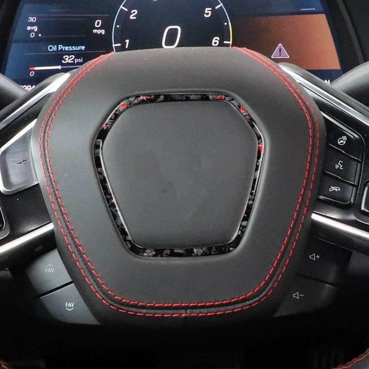 Adesivo decorativo per volante auto in fibra di carbonio con lamina d'oro forgiata per Chevrolet Corvette C8 2020-, lato guidatore sinistro e destro., Steering Wheel Frame