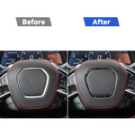 Adesivo decorativo per volante auto in fibra di carbonio con lamina d'oro forgiata per Chevrolet Corvette C8 2020-, lato guidatore sinistro e destro., Steering Wheel Frame