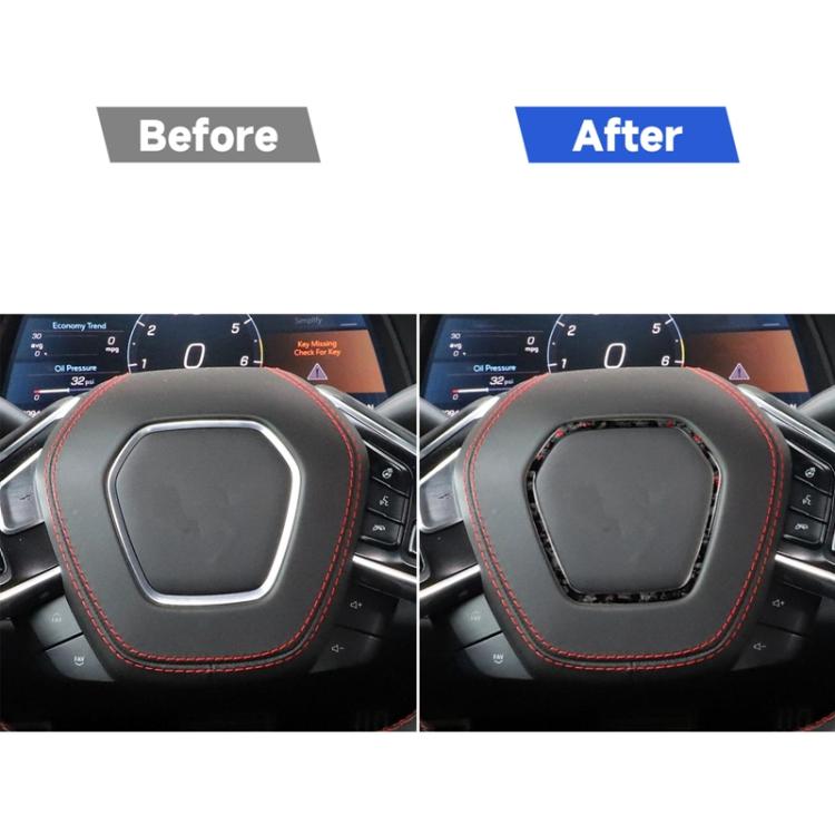 Adesivo decorativo per volante auto in fibra di carbonio con lamina d'oro forgiata per Chevrolet Corvette C8 2020-, lato guidatore sinistro e destro., Steering Wheel Frame
