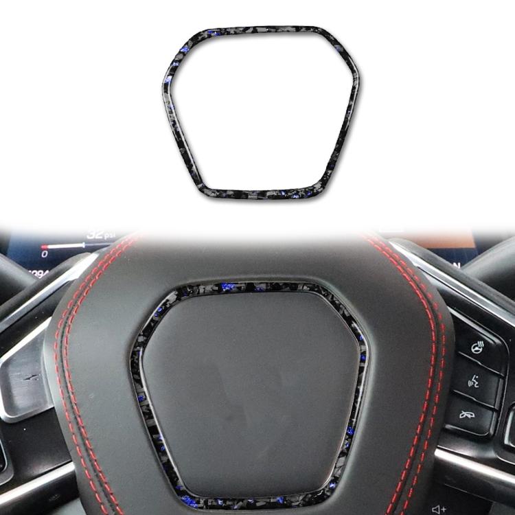 Adesivo decorativo per volante auto in fibra di carbonio con lamina d'oro forgiata per Chevrolet Corvette C8 2020-, lato guidatore sinistro e destro., Steering Wheel Frame