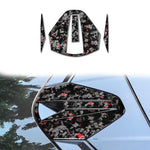 Set di 4 adesivi decorativi in fibra di carbonio con lamina dorata forgiata per telecamera posteriore dell'auto, per Chevrolet Corvette C8 2020-, lato guidatore sinistro e destro., Rear Roof Camera