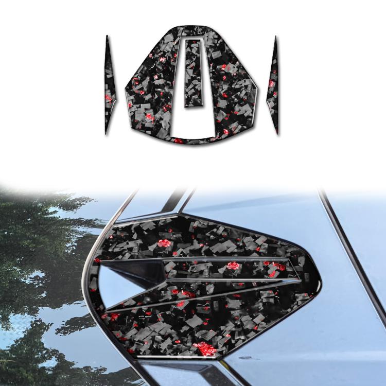 Set di 4 adesivi decorativi in fibra di carbonio con lamina dorata forgiata per telecamera posteriore dell'auto, per Chevrolet Corvette C8 2020-, lato guidatore sinistro e destro., Rear Roof Camera