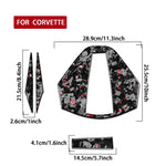 Set di 4 adesivi decorativi in fibra di carbonio con lamina dorata forgiata per telecamera posteriore dell'auto, per Chevrolet Corvette C8 2020-, lato guidatore sinistro e destro., Rear Roof Camera