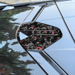 Set di 4 adesivi decorativi in fibra di carbonio con lamina dorata forgiata per telecamera posteriore dell'auto, per Chevrolet Corvette C8 2020-, lato guidatore sinistro e destro., Rear Roof Camera