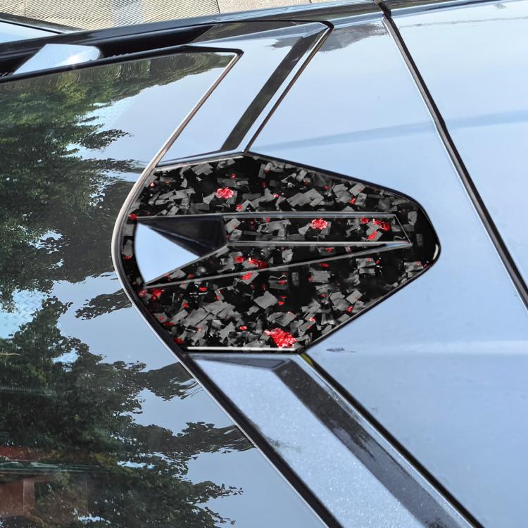 Set di 4 adesivi decorativi in fibra di carbonio con lamina dorata forgiata per telecamera posteriore dell'auto, per Chevrolet Corvette C8 2020-, lato guidatore sinistro e destro., Rear Roof Camera