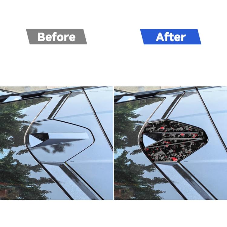 Set di 4 adesivi decorativi in fibra di carbonio con lamina dorata forgiata per telecamera posteriore dell'auto, per Chevrolet Corvette C8 2020-, lato guidatore sinistro e destro., Rear Roof Camera