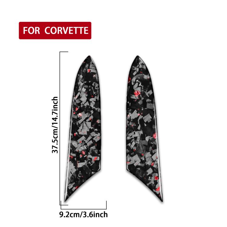 Set di 2 adesivi decorativi in fibra di carbonio con lamina dorata forgiata per bracciolo interno auto, per Chevrolet Corvette C8 2020-, lato guidatore sinistro e destro., Inside Armrest Panel