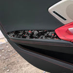 Set di 2 adesivi decorativi in fibra di carbonio con lamina dorata forgiata per bracciolo interno auto, per Chevrolet Corvette C8 2020-, lato guidatore sinistro e destro., Inside Armrest Panel