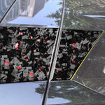 Set di 4 adesivi decorativi laterali per telecamera da tetto auto in fibra di carbonio con lamina d'oro forgiata per Chevrolet Corvette C8 2020-, lato guidatore sinistro e destro., Roof Camera Sides