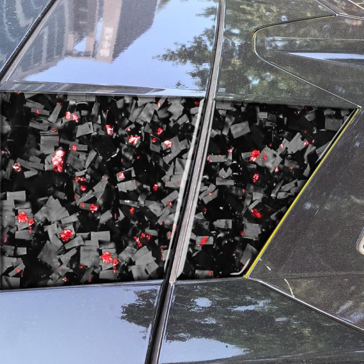 Set di 4 adesivi decorativi laterali per telecamera da tetto auto in fibra di carbonio con lamina d'oro forgiata per Chevrolet Corvette C8 2020-, lato guidatore sinistro e destro., Roof Camera Sides