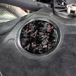 Adesivo decorativo laterale per vano motore auto in fibra di carbonio con lamina d'oro forgiata per Chevrolet Corvette C8 2020-, lato guidatore sinistro e destro., Engine Compartment Side