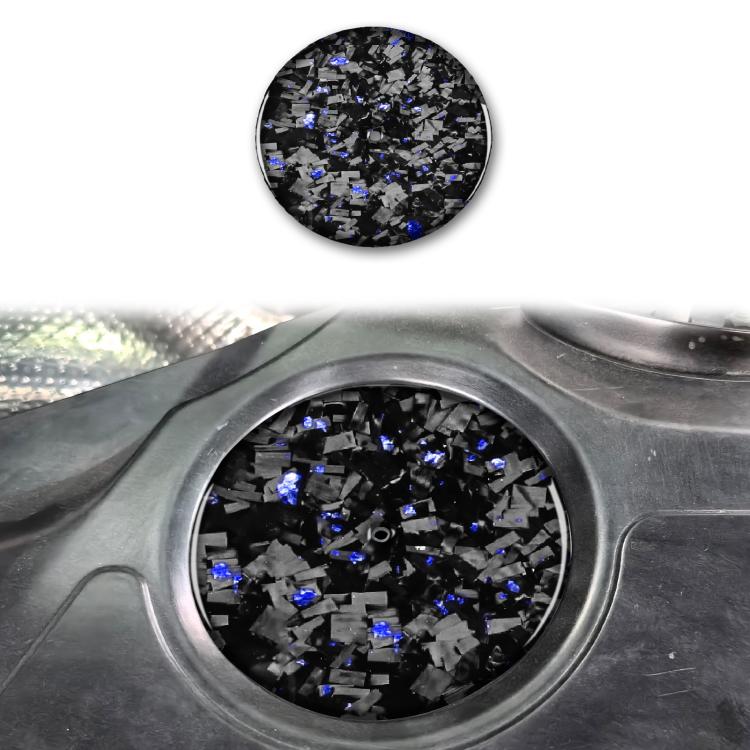 Adesivo decorativo laterale per vano motore auto in fibra di carbonio con lamina d'oro forgiata per Chevrolet Corvette C8 2020-, lato guidatore sinistro e destro., Engine Compartment Side