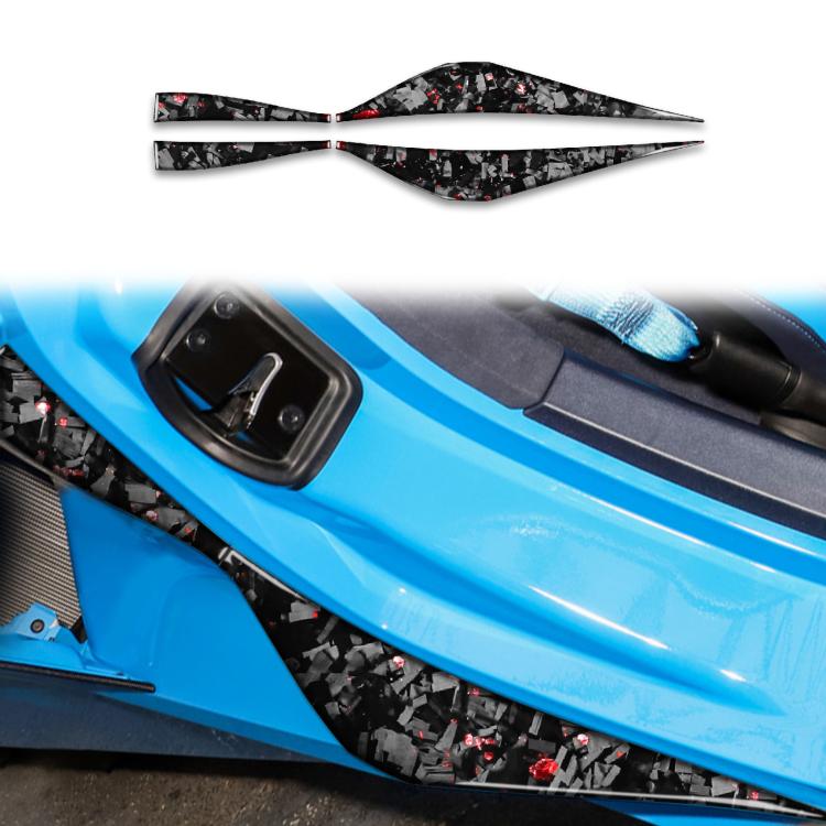 Set 4 adesivi laterali fibra carbonio dorata Chevrolet Corvette C
