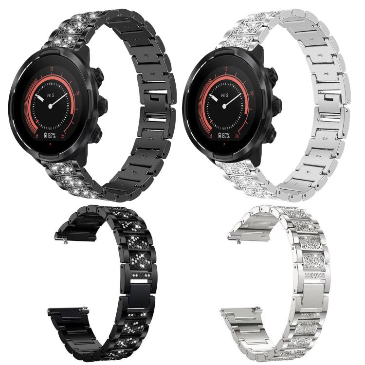 Cinturino per orologio in acciaio inossidabile con diamanti xDfind, For Suunto 9 / 9 Baro / D5 / Core / 7 22mm