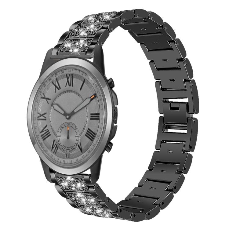 Cinturino per orologio in acciaio inossidabile con diamanti xDfind, For Fossil Q Machine Hybrid Watch 22mm