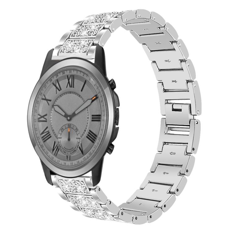 Cinturino per orologio in acciaio inossidabile con diamanti xDfind, For Fossil Q Machine Hybrid Watch 22mm