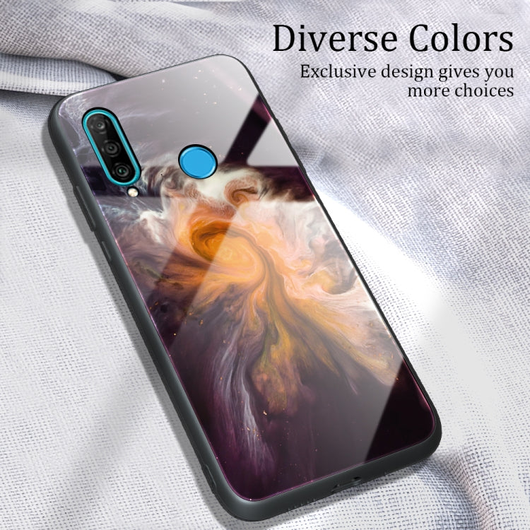 Custodia protettiva in vetro con motivo in marmo, For Huawei P30 lite / nova 4e, For Huawei P30 Pro, For Huawei Y9 Prime (2019) / P Smart Z, For Honor 20 / nova 5T
