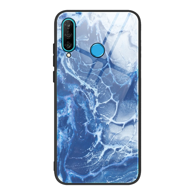 Custodia protettiva in vetro con motivo in marmo, For Huawei P30 lite / nova 4e, For Huawei P30 Pro, For Huawei Y9 Prime (2019) / P Smart Z, For Honor 20 / nova 5T