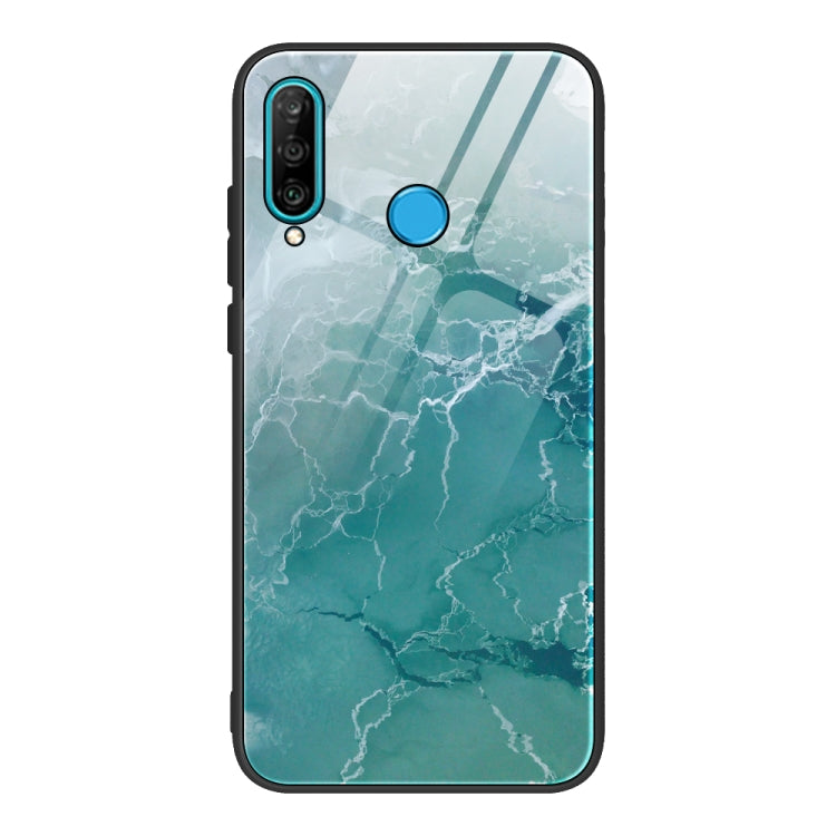 Custodia protettiva in vetro con motivo in marmo, For Huawei P30 lite / nova 4e, For Huawei P30 Pro, For Huawei Y9 Prime (2019) / P Smart Z, For Honor 20 / nova 5T