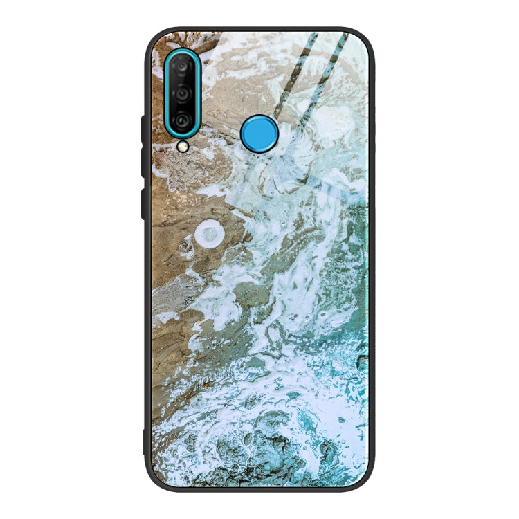 Custodia protettiva in vetro con motivo in marmo, For Huawei P30 lite / nova 4e, For Huawei P30 Pro, For Huawei Y9 Prime (2019) / P Smart Z, For Honor 20 / nova 5T