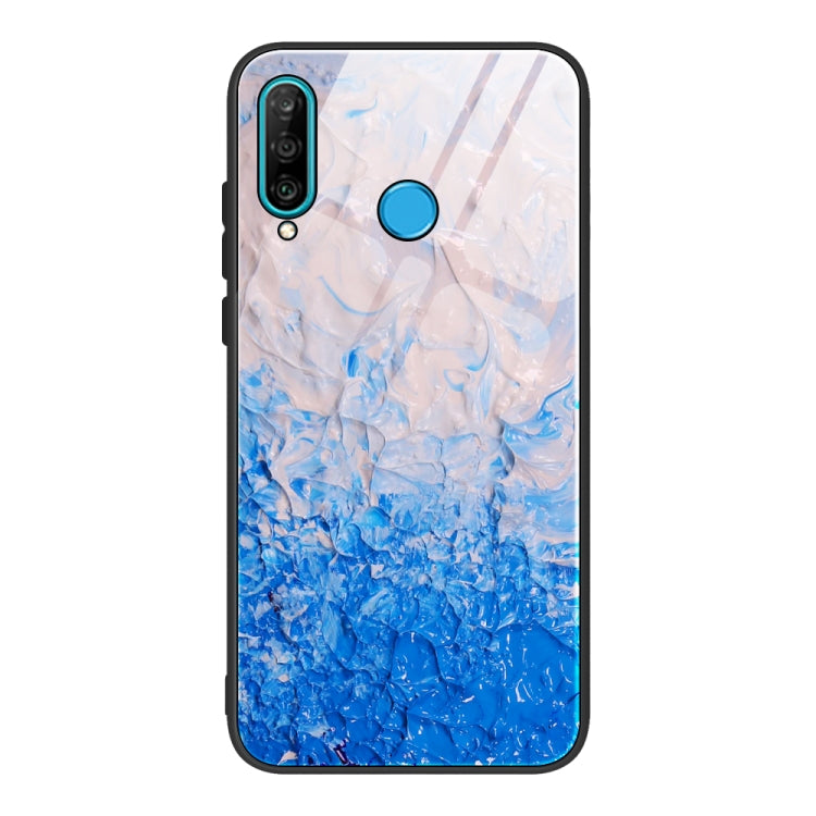 Custodia protettiva in vetro con motivo in marmo, For Huawei P30 lite / nova 4e, For Huawei P30 Pro, For Huawei Y9 Prime (2019) / P Smart Z, For Honor 20 / nova 5T