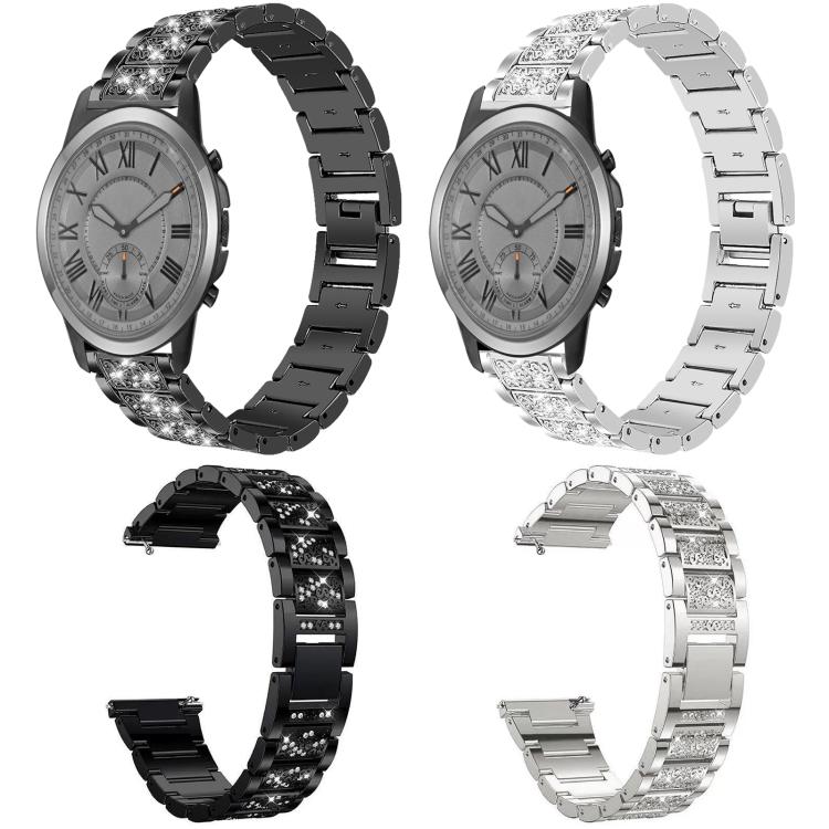 Cinturino per orologio in acciaio inossidabile con diamanti xDfind, For Fossil Q Machine Hybrid Watch 22mm