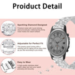 Cinturino per orologio in acciaio inossidabile con diamanti xDfind, For Fossil Q Machine Hybrid Watch 22mm
