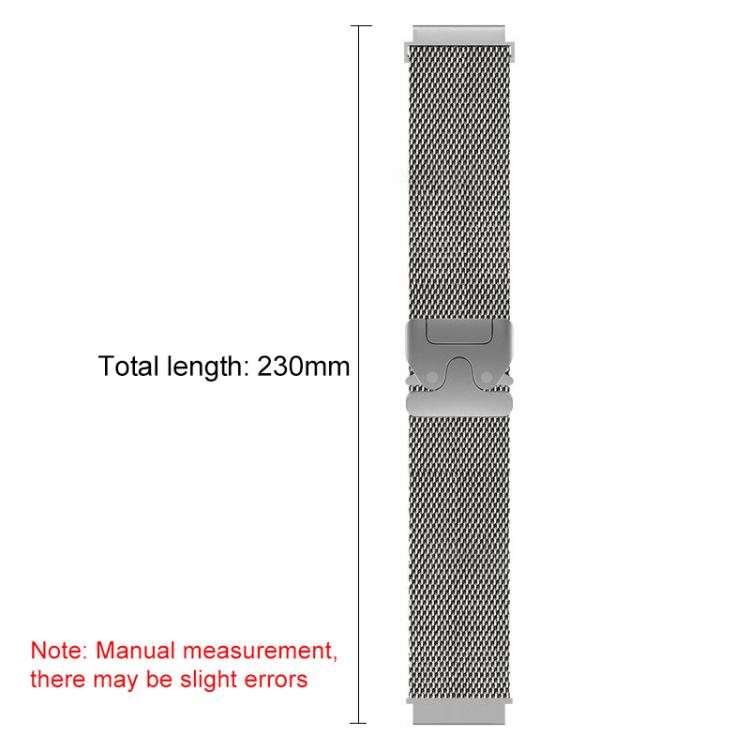 Cinturino per orologio xDfind con fibbia milanese a paracadute in acciaio inossidabile e maglia fine rialzata., 20mm, 22mm