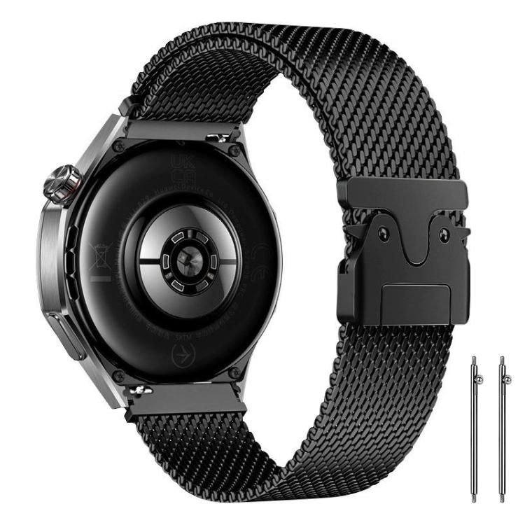 Cinturino per orologio xDfind con fibbia milanese a paracadute in acciaio inossidabile e maglia fine rialzata., 20mm, 22mm