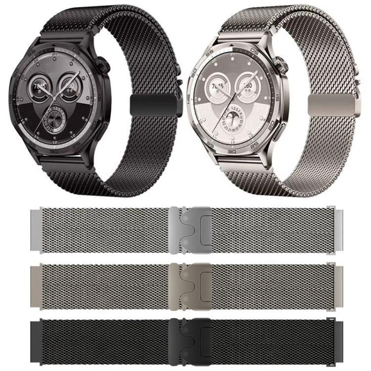Cinturino per orologio xDfind con fibbia milanese a paracadute in acciaio inossidabile e maglia fine rialzata., 20mm, 22mm