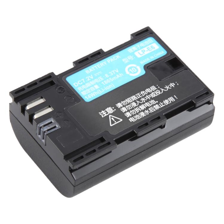 Batteria LP-E6 da 1865 mAh per Canon 5D2 / 5D3 / 6D / 6D II / 7D2 / 70D / 80D / 90D