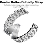 Cinturino per orologio in lega di titanio con fibbia piatta a tre perline, 24mm, 16mm
