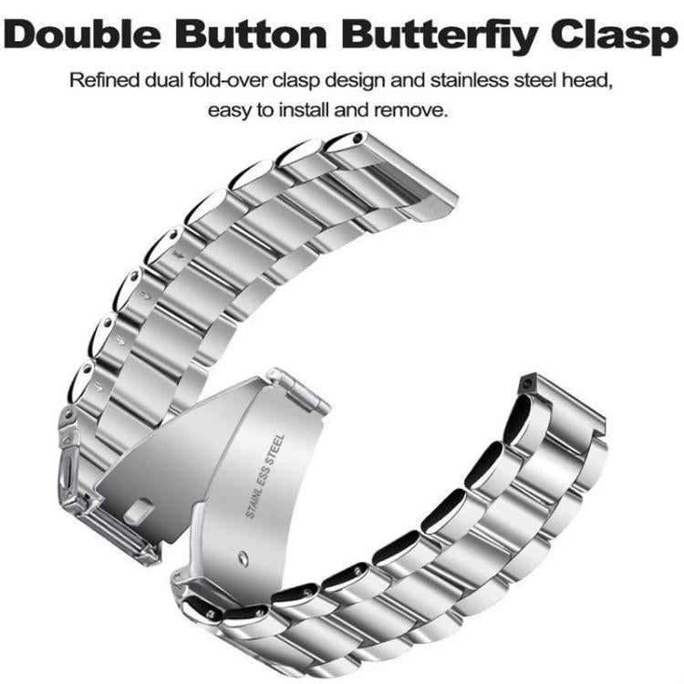 Cinturino per orologio in lega di titanio con fibbia piatta a tre perline, 24mm, 16mm